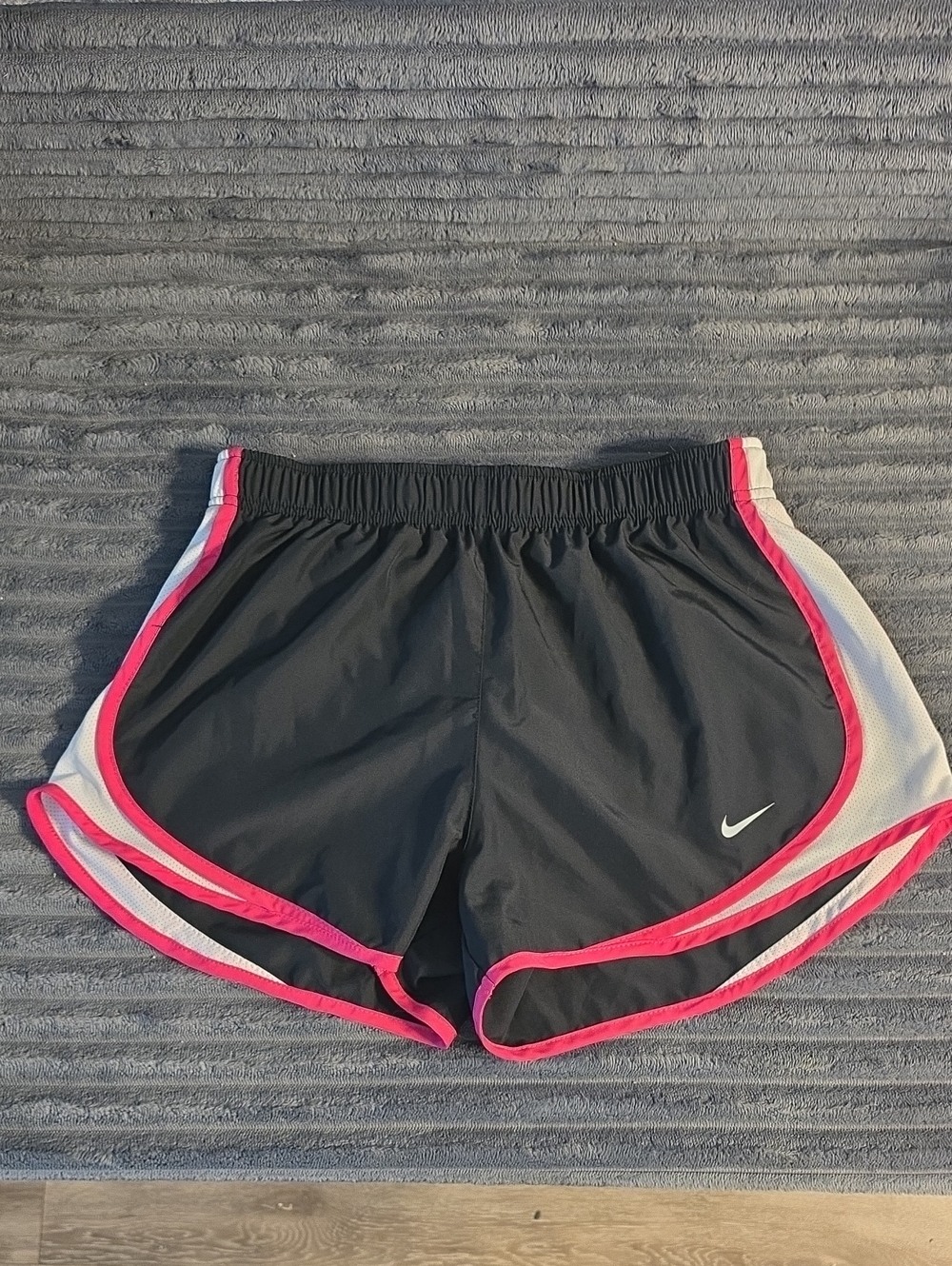 Nike Women’s Black Athletic Shorts with Pink Trim
